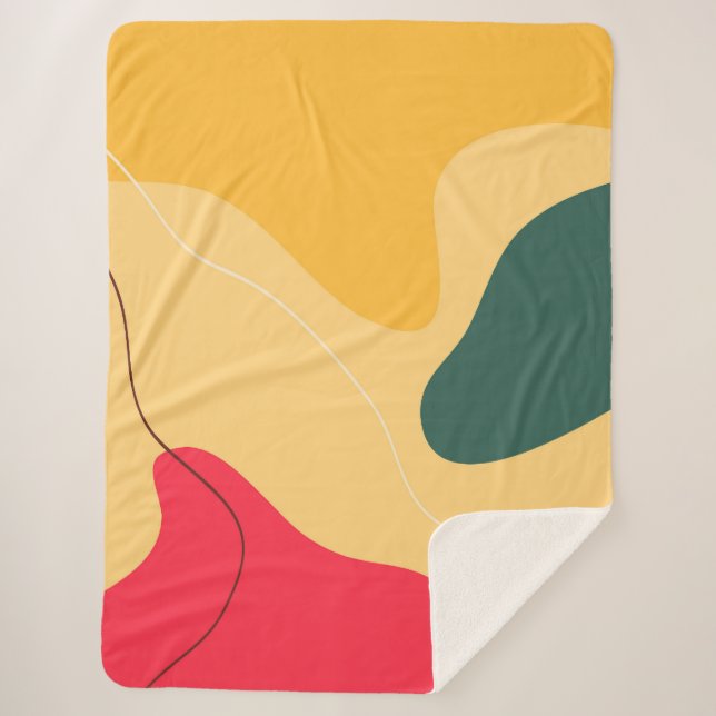 Colourful organic shapes abstract background sherpa blanket (Front)