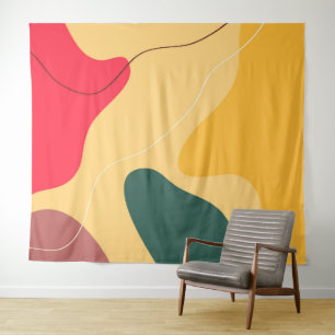 Colourful organic shapes abstract background tapestry