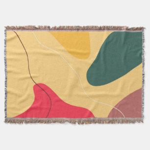 Colourful organic shapes abstract background throw blanket