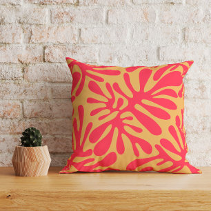 Colourful Organic Shapes in Retro Palette Throw Pillow