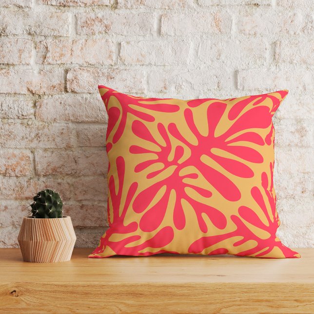 Colourful Organic Shapes in Retro Palette Throw Pillow (Creator Uploaded)