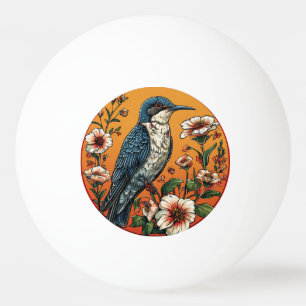 Colourful Oriental cuckoo Bird Ping Pong Ball