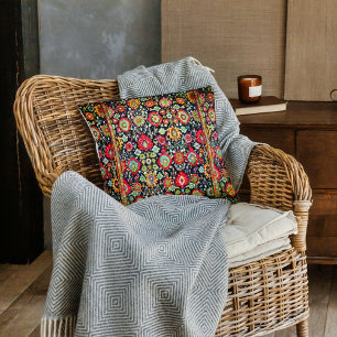 Colourful Oriental Rug look Throw Pillow