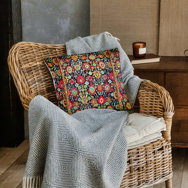 Colourful Oriental Rug look Throw Pillow (Creator Uploaded)