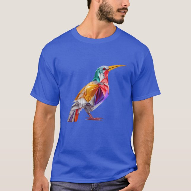 Colourful Origami Bird A Handcrafted Delight for g T-Shirt (Front)
