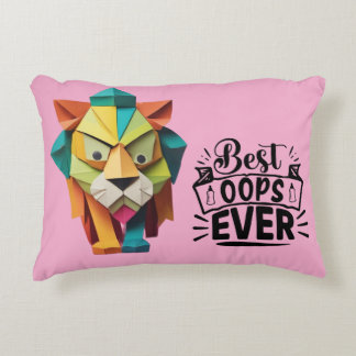 Colourful Origami Lion Artwork design Accent Pillow