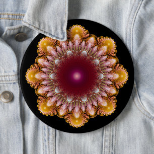 Colourful ornament 6 inch round button