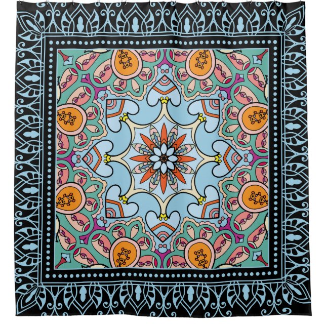 Colourful ornamental doodle: symmetric pattern. (Front)