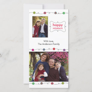 Colourful Ornaments Holiday Photo Card