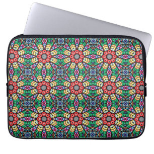 Colourful Ornate Kaleidoscope Pattern Laptop Sleeve