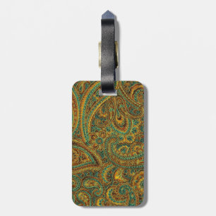 Colourful Ornate Retro Paisley Luggage Tag