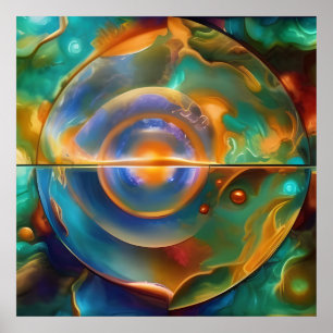Colourful Otherworldly Abstract Poster