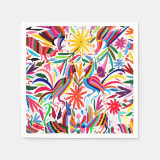 Colourful Otomi Print Cocktail Napkins