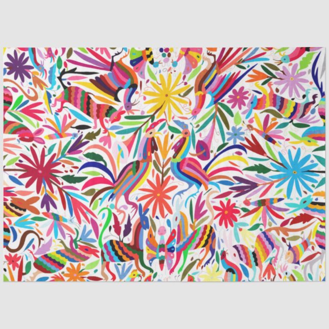 Colourful Otomi Print Tissue Paper (Front)