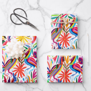 Colourful Otomi Print Wrapping Paper