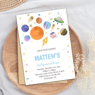 Colourful Outer Space Theme for Kids Invitation