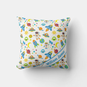 Colourful Outer Space White Throw Pillow
