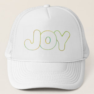 Colourful Outline Art - Joy - word hat