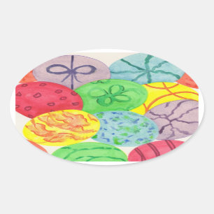 Colourful Oval Easter Eggs Stickers