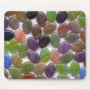 Colourful Oval Stone Beads Mouse Pad
