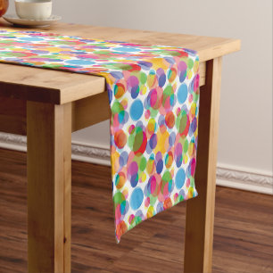 Colourful Overlapping Circle Seamless Pattern Short Table Runner