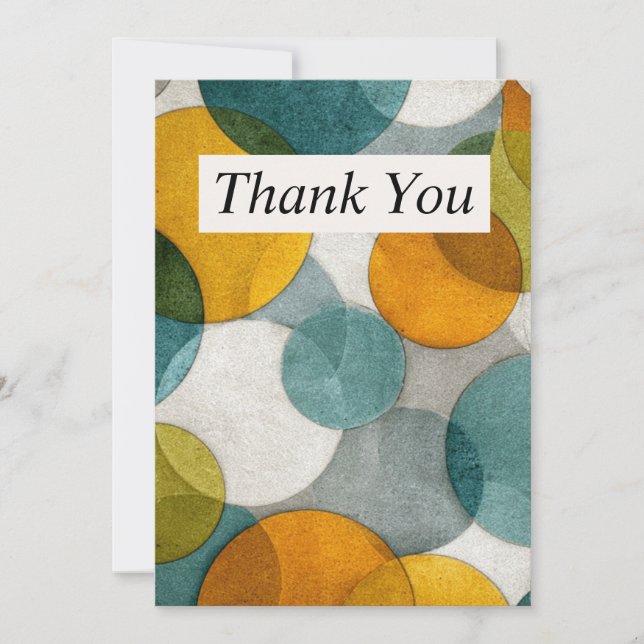Colourful Overlapping Circles Thank You Card (Front)