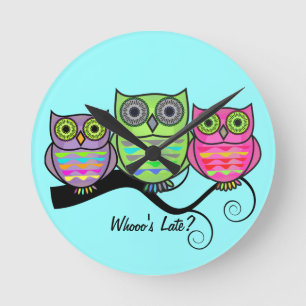 Colourful Owl Clock