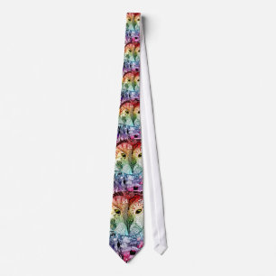 Colourful Owl Design Tie by Samuelj Art
