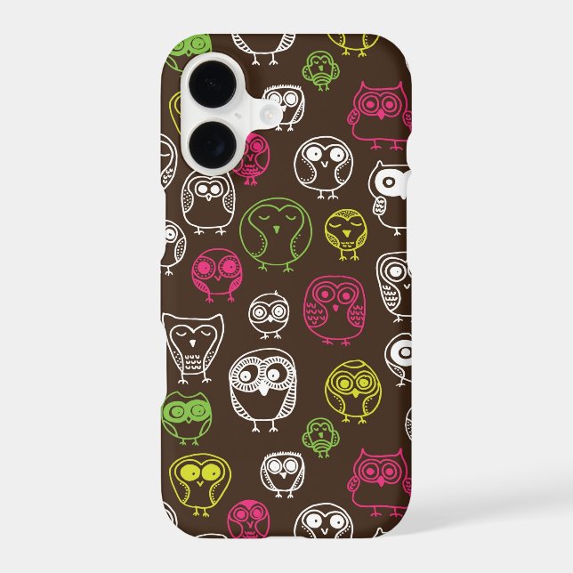 Colourful owl doodle background pattern (Back)