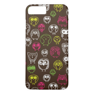 Colourful owl doodle background pattern Case-Mate iPhone case