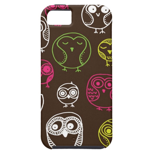 Colourful owl doodle background pattern Case-Mate iPhone case (Back)