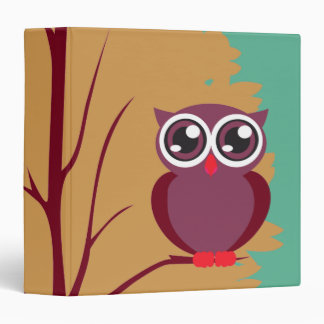 colourful owl in a tree notebook binder