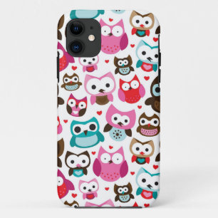 colourful owl pattern iPhone 11 case