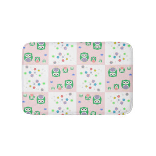 Colourful Owl Pattern For Kids 2 Bath Mat