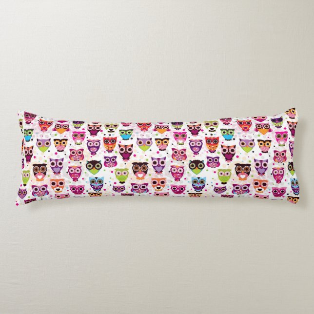 Colourful Owl Pattern For Kids 2 Body Pillow (Front)