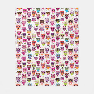 Colourful Owl Pattern For Kids 2 Fleece Blanket