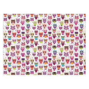 Colourful Owl Pattern For Kids 2 Tablecloth
