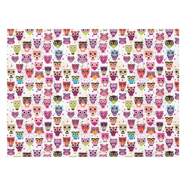 Colourful Owl Pattern For Kids 2 Tablecloth (Front (Horizontal))
