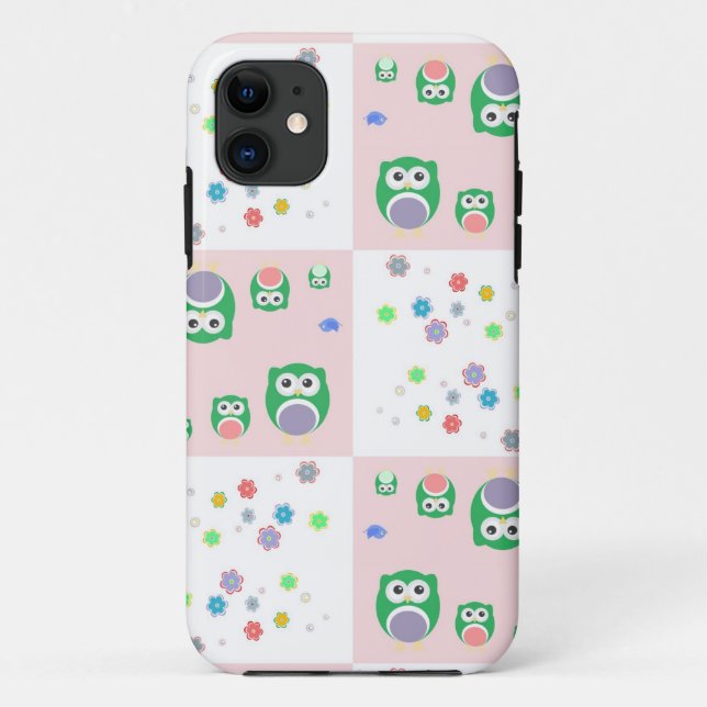 Colourful Owl Pattern For Kids Case-Mate iPhone Case (Back)