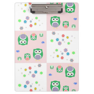 Colourful Owl Pattern For Kids Clipboard