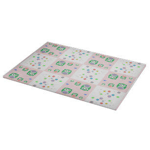 Colourful Owl Pattern For Kids Cutting Board