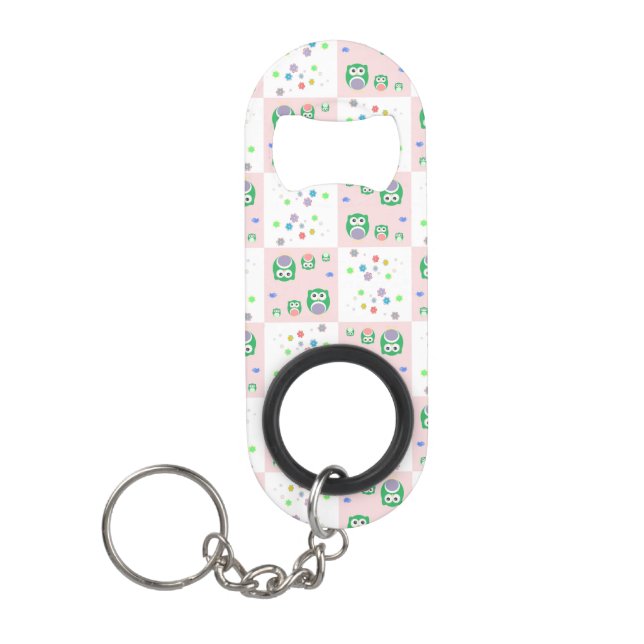 Colourful Owl Pattern For Kids Mini Bottle Opener (Front)