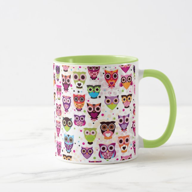 Colourful Owl Pattern For Kids Mug (Right)