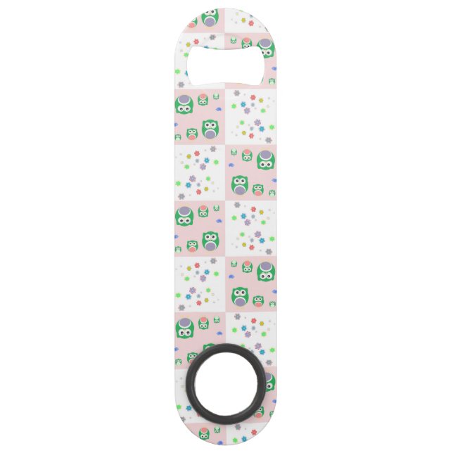 Colourful Owl Pattern For Kids Speed Bottle Opener (Front)