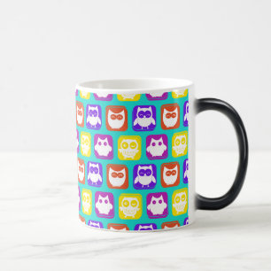 Colourful Owl Pattern Magic Mug