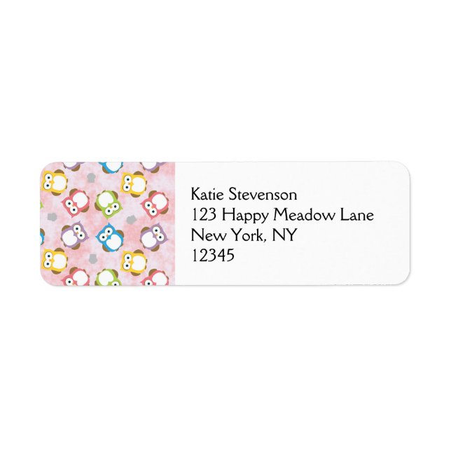 Colourful Owl pattern on a Pink Background (Front)