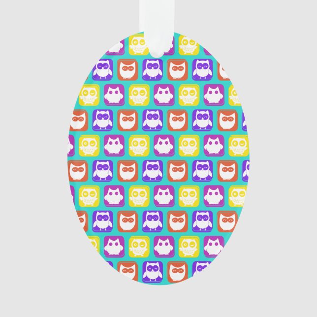 Colourful Owl Pattern Ornament (Front)
