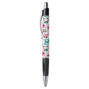 colourful owl pattern pen
