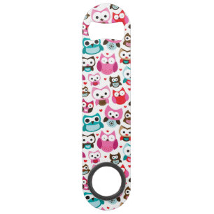 colourful owl pattern speed bottle opener