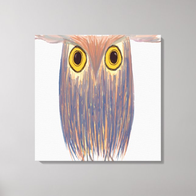 Colourful Owl Watercolor  Canvas Print (Front)